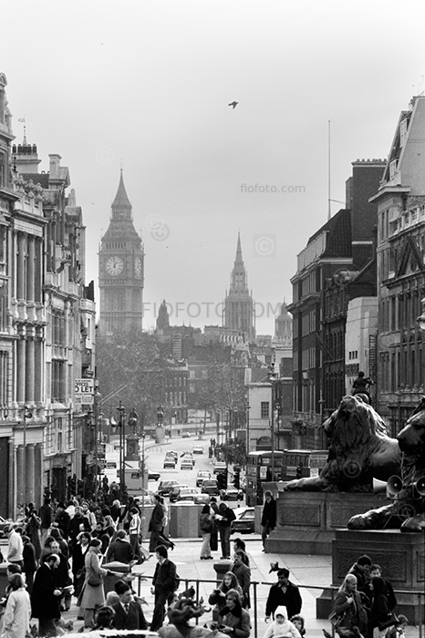 View from Trafalgar Square towards Whitehall, London