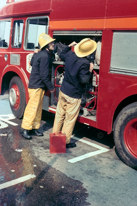 Fire fighters at the Esplanade Hotel, South Wales 1977