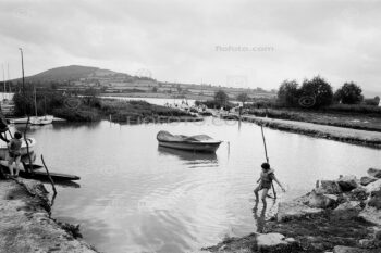 Llangorse Lake, Bannau Brycheiniog (Brecon Beacons) National Park, Wales, UK. 1975