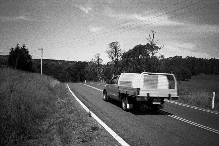 Ute on Oxleys Hill Road, Bowral, NSW