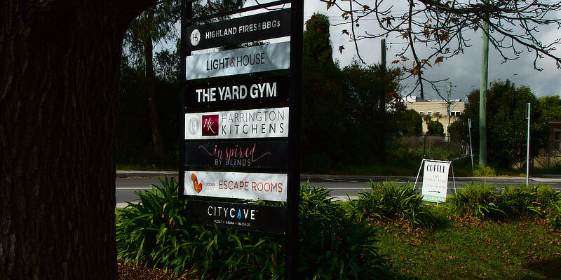 Signage, Sherwood Village business centre, Bowral, NSW