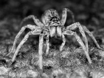 Large Wolf Spider (Australia) on carpet.