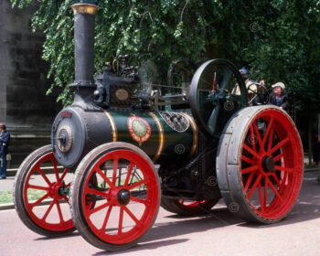 Traction engine. Display of vintage transport vehicles near Cardiff City Hall, Cardiff, South Wales. An event as part of the Queens' Silver Jubilee celebrations. Photo July 1977
